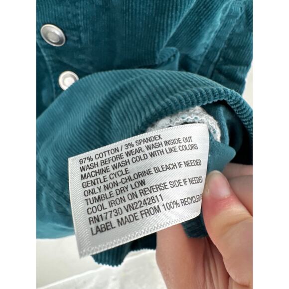 Wild Fable Dress Womens Small Green Corduroy Overall Stretch Button Boho Retro - Picture 7 of 9